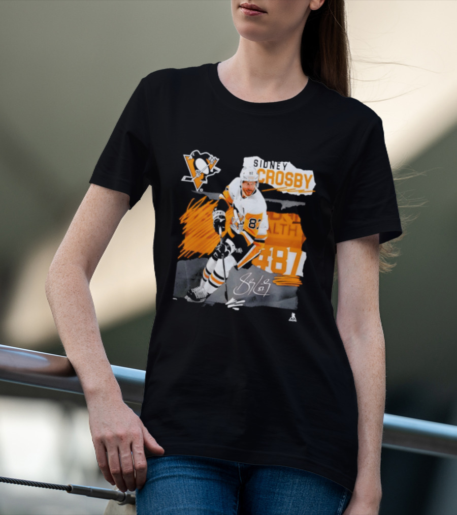 Pittsburgh Penguins Sidney Crosby 87 Fresh Ice Hockey Legend T-Shirt