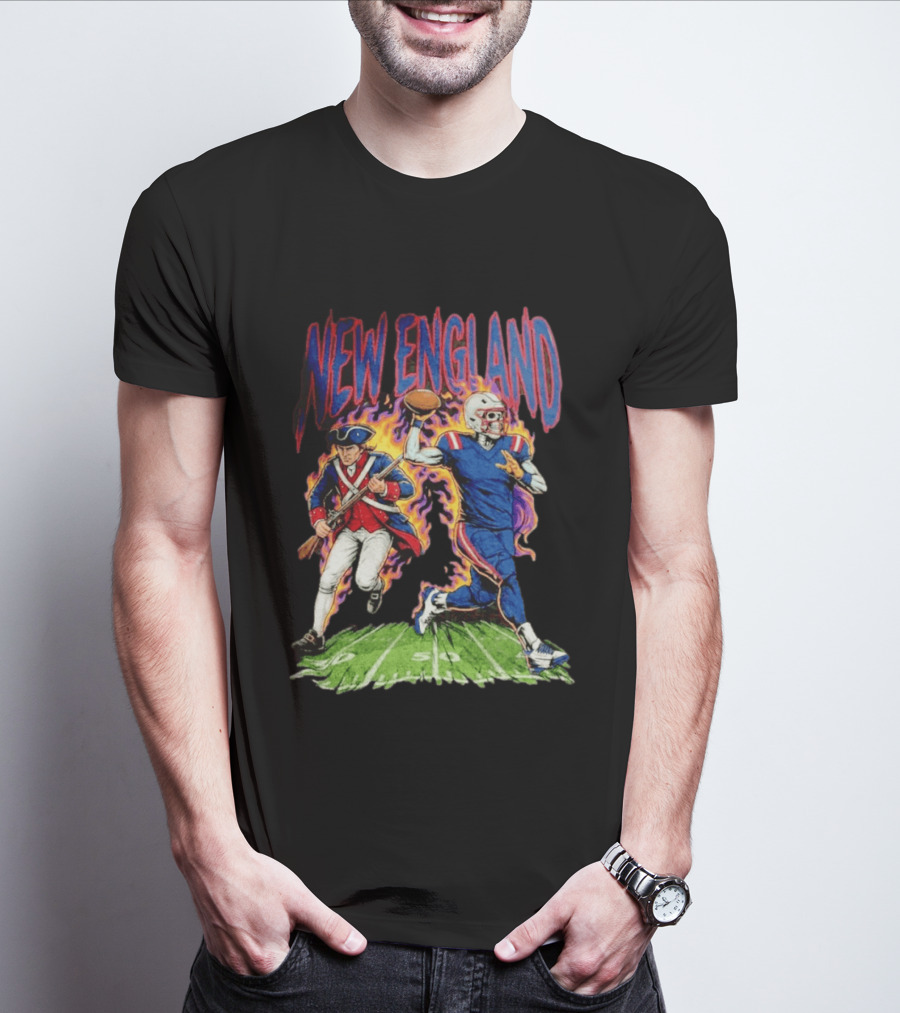 New England Patriots Skeleton Football Game Day Fan T-Shirt
