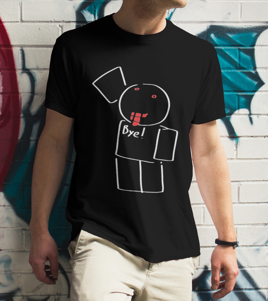 Debunkoider's Bye Robot Stick Figure With Red Tie T-Shirt