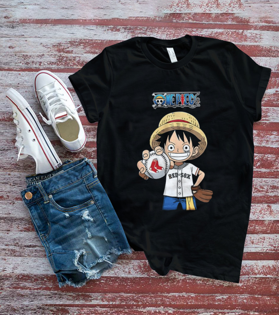 One Piece Boston Red Sox 2026 Luffy Baseball Collab T-Shirt