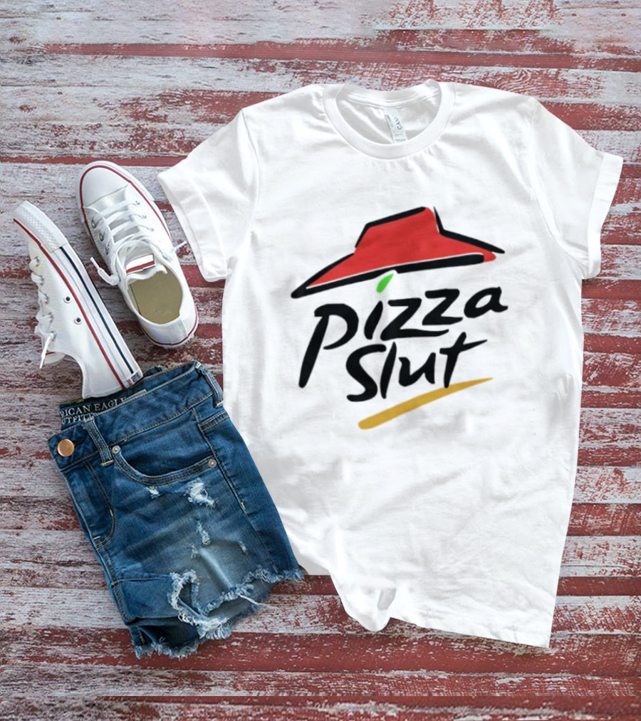 Pizza Slut Parody With Iconic Red Hat T-Shirt