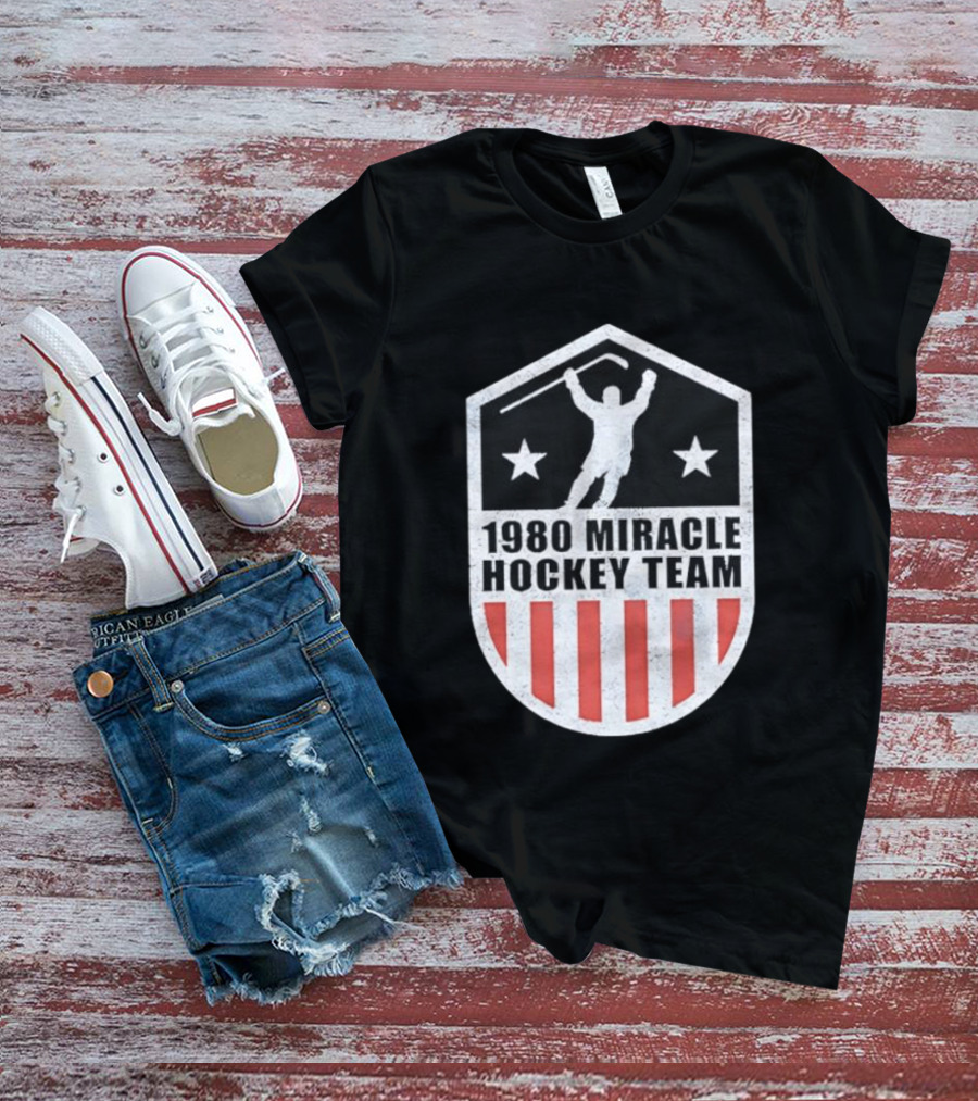 1980 Miracle Hockey Team Stars And Stripes Victory Celebration T-Shirt