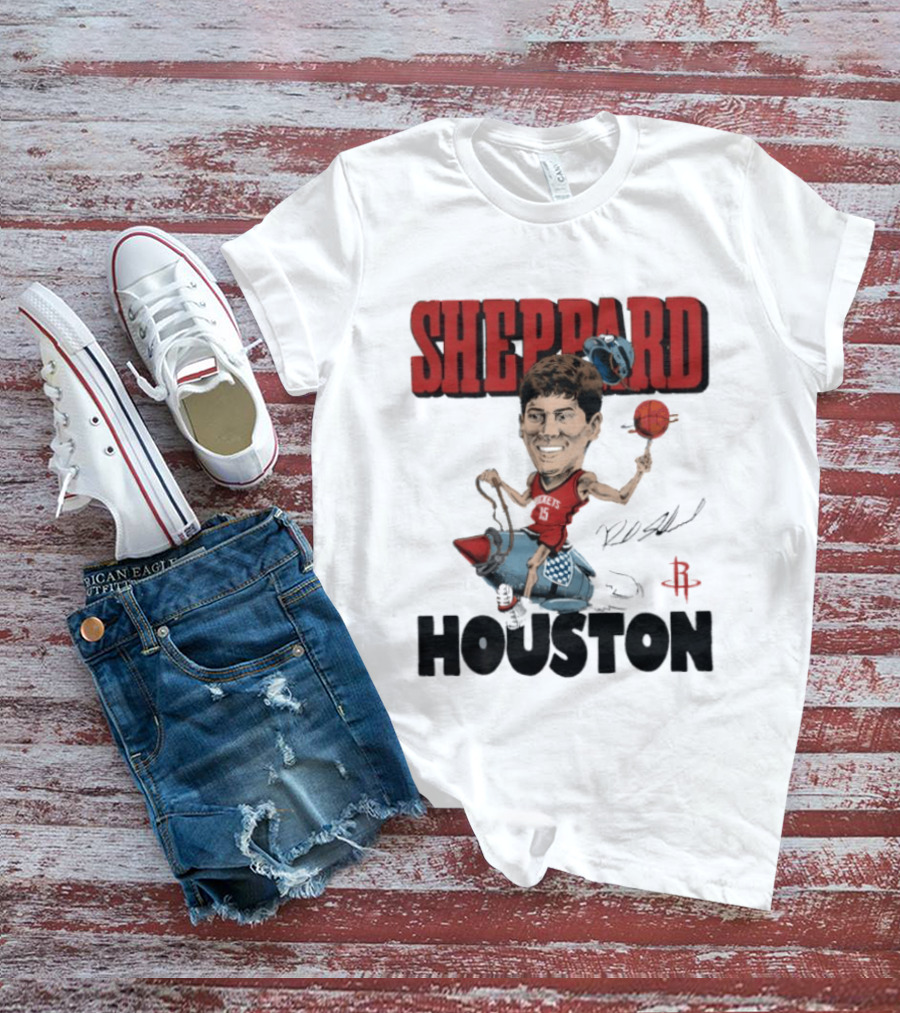 Houston Rockets Sheppard Cartoon Character Rocket T-Shirt