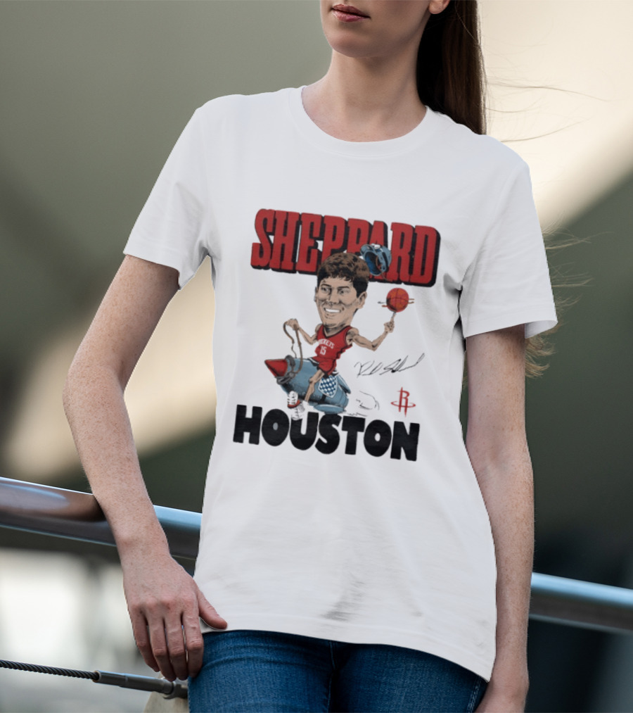 Houston Rockets Sheppard Cartoon Character Rocket T-Shirt