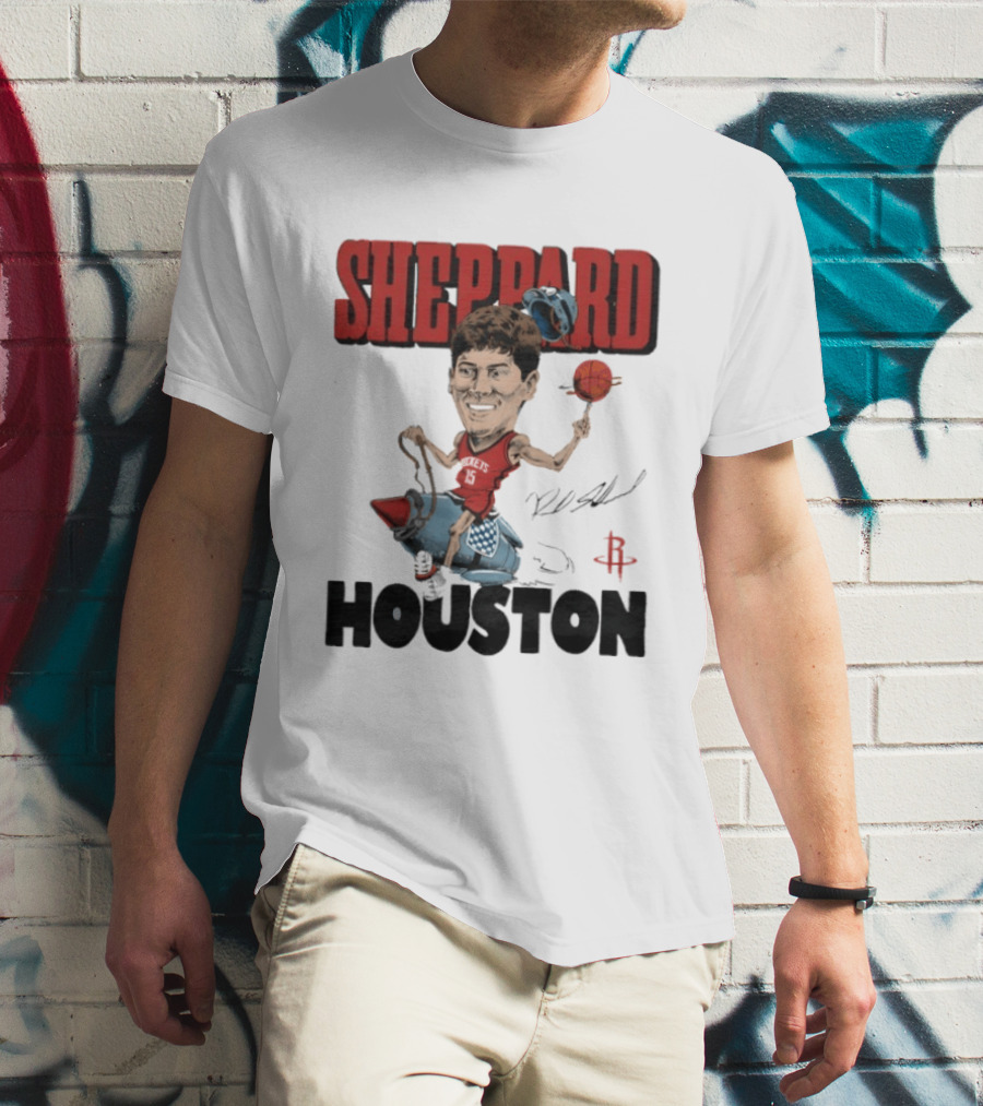 Houston Rockets Sheppard Cartoon Character Rocket T-Shirt