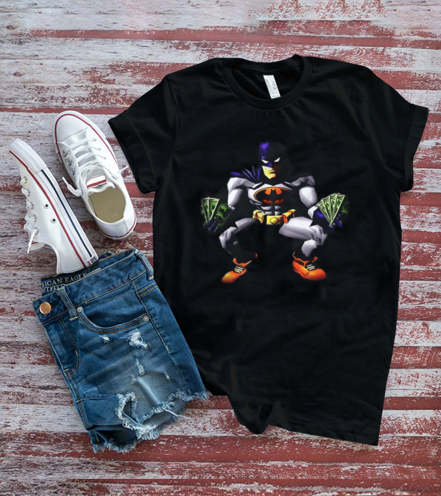 Batman Crouching With Cash And Orange Shoes T-Shirt