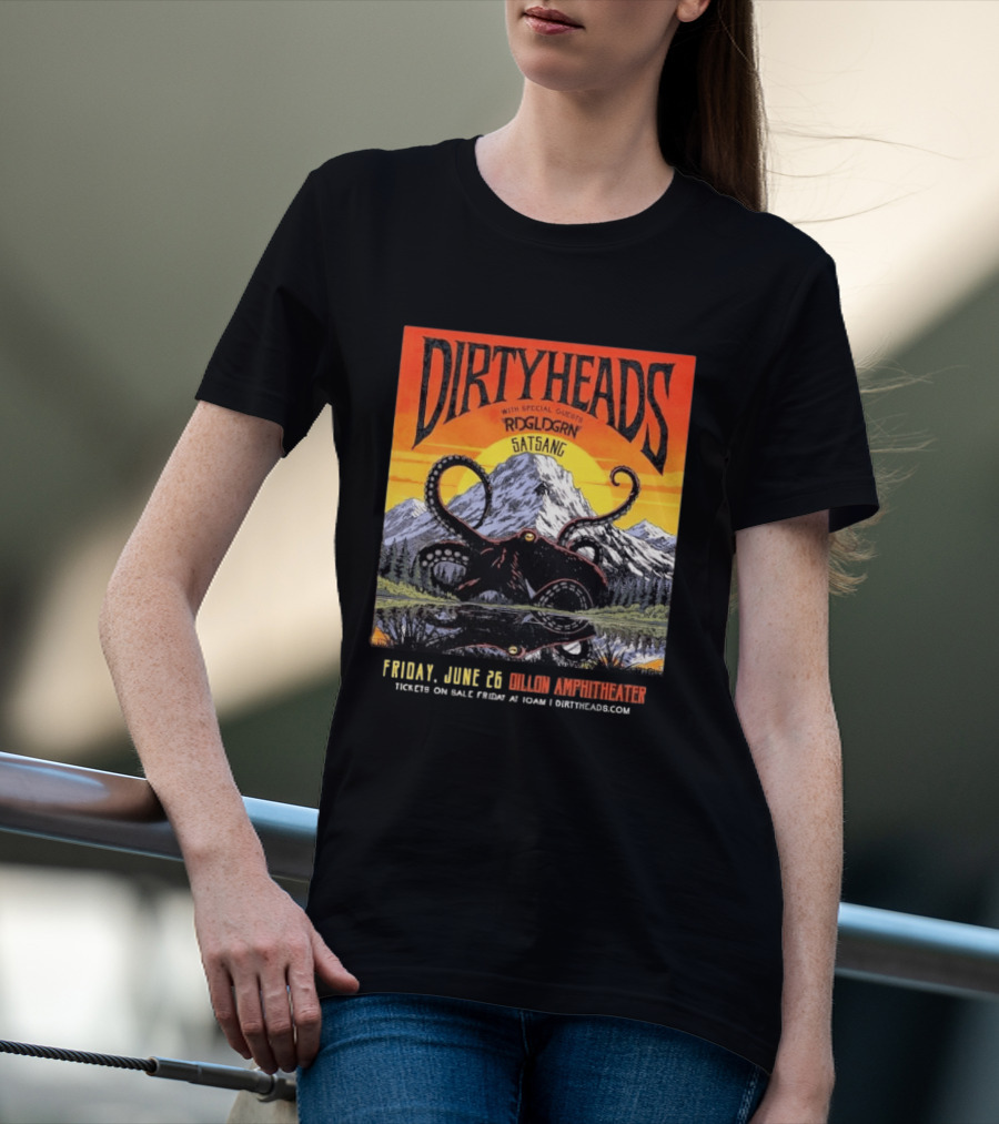 Dirty Heads Live June 26 2026 Dillon Amphitheater Colorado Featuring RDGLDGRN Satsang T-Shirt