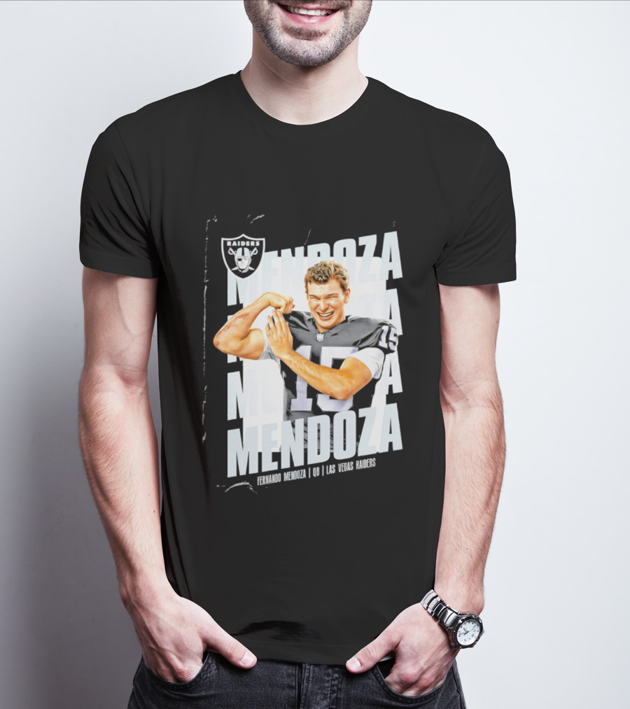 Las Vegas Raiders Fernando Mendoza Quarterback 15 Mendoza T-Shirt