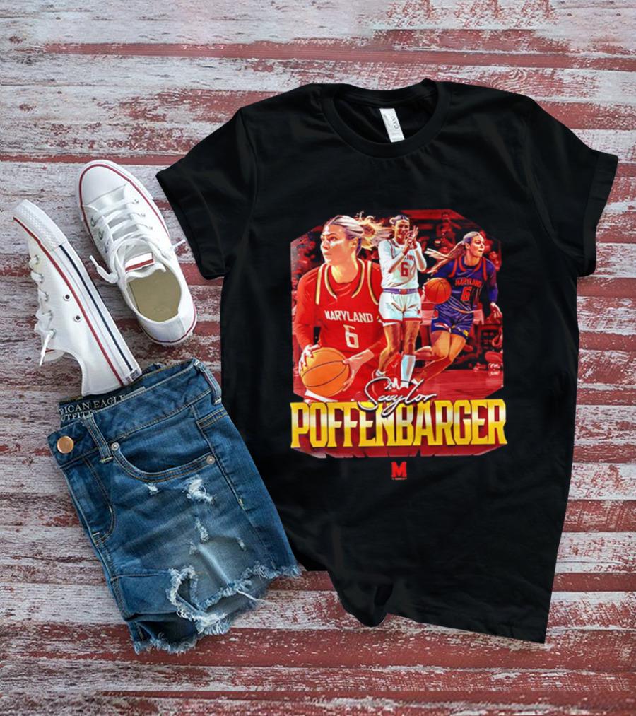 Saylor Poffenbarger Maryland Basketball Player 6 Collage T-Shirt