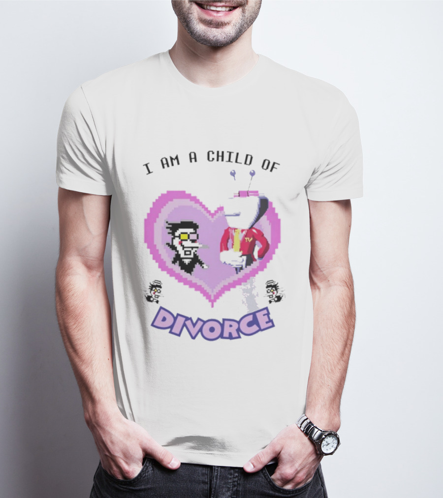 I Am A Child Of Divorce Heart Spamton Tenna Pixel T-Shirt