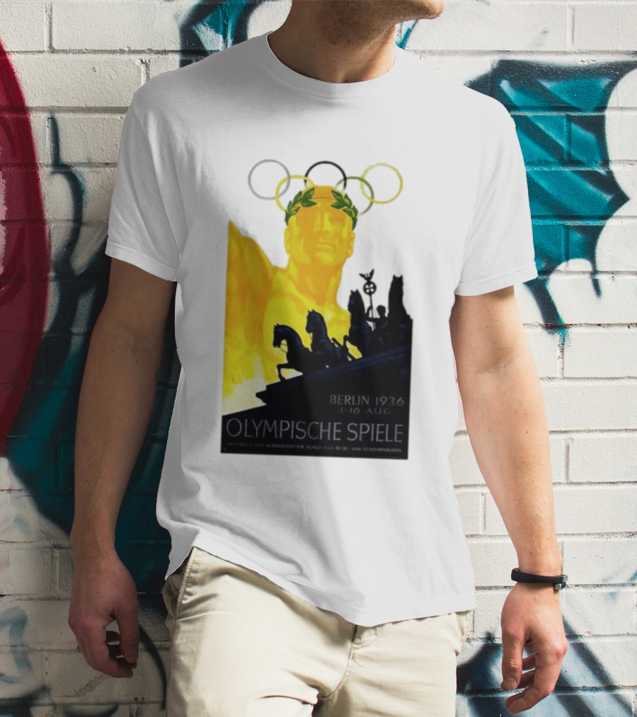Berlin 1936 1 16 Aug Olympische Spiele Olympische Ringe Quadriga T-Shirt