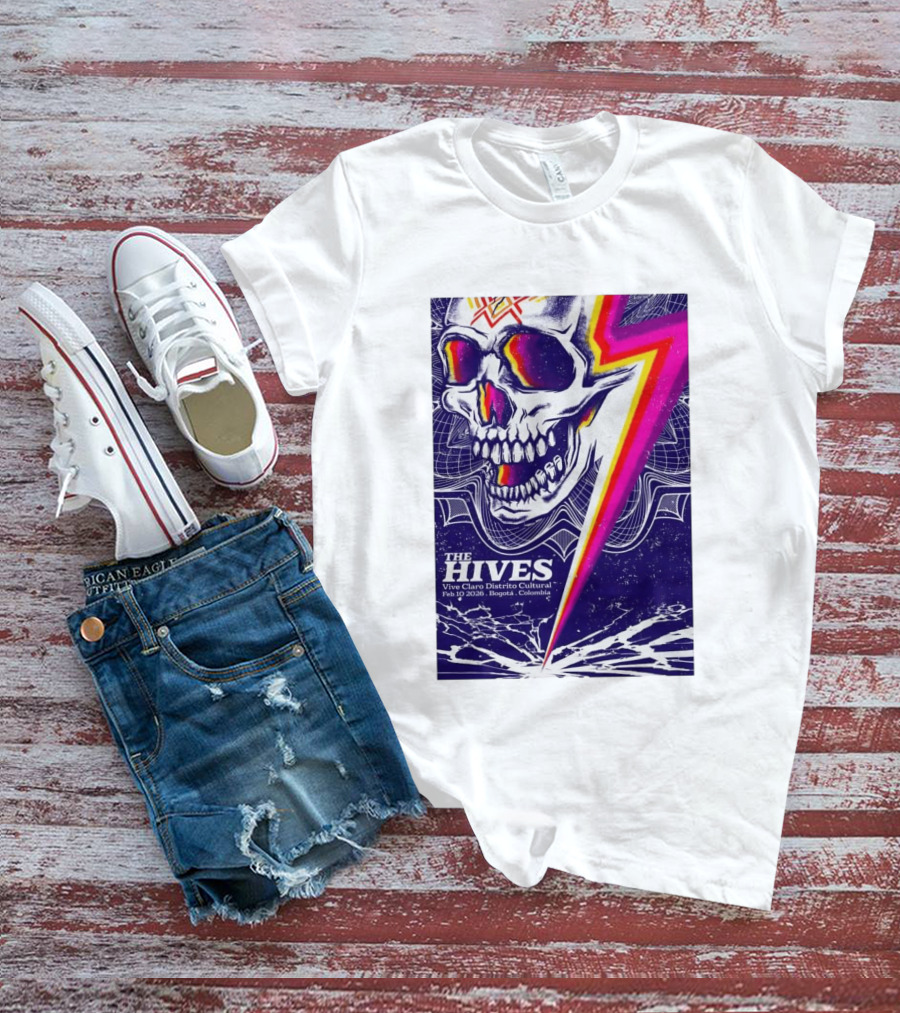 The Hives Vive Claro Distrito Cultural Bogotá Skull Lightning Feb 10 2026 T-Shirt