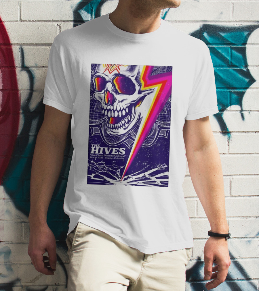 The Hives Vive Claro Distrito Cultural Bogotá Skull Lightning Feb 10 2026 T-Shirt
