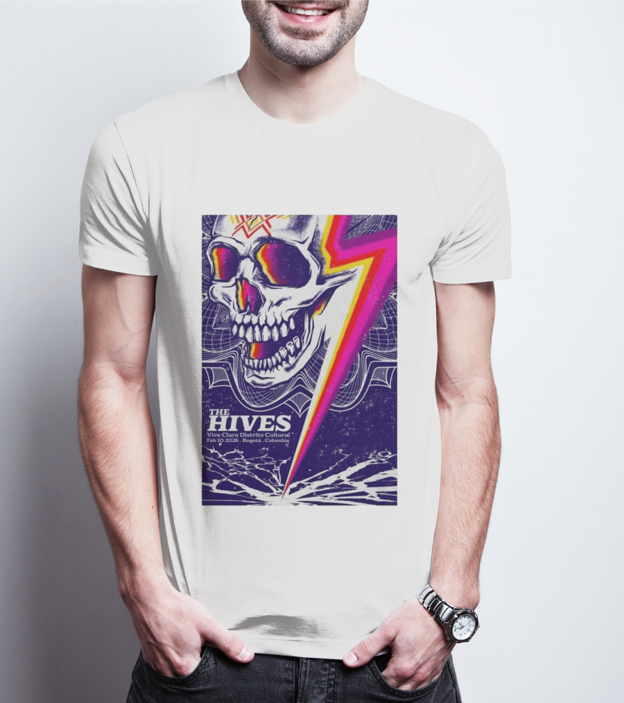 The Hives Vive Claro Distrito Cultural Bogotá Skull Lightning Feb 10 2026 T-Shirt