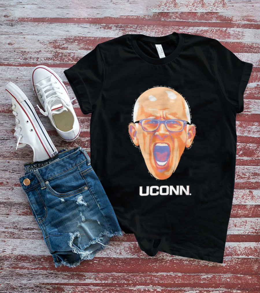 Coach Dan Hurley Big Head Uconn Huskies Face T-Shirt
