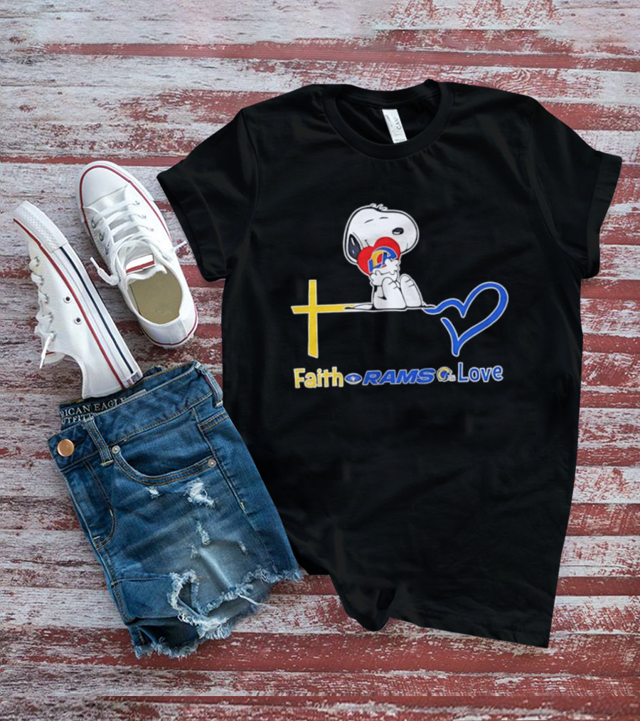 Faith Rams Love Snoopy Peanuts Los Angeles T-Shirt