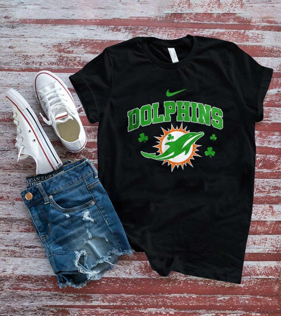 Miami Dolphins Irish Clover Nike Sports Fan T-Shirt
