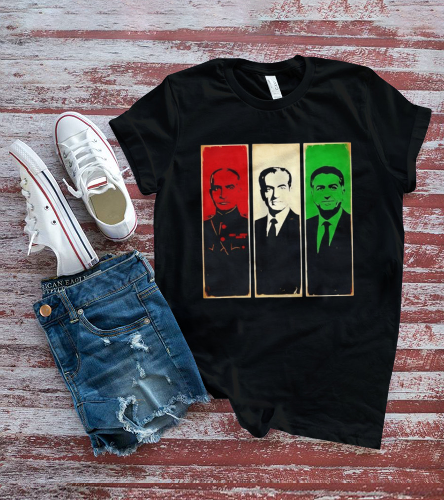 Pahlavi Kings Of Iran Reza Mohammad Reza Iran Flag T-Shirt