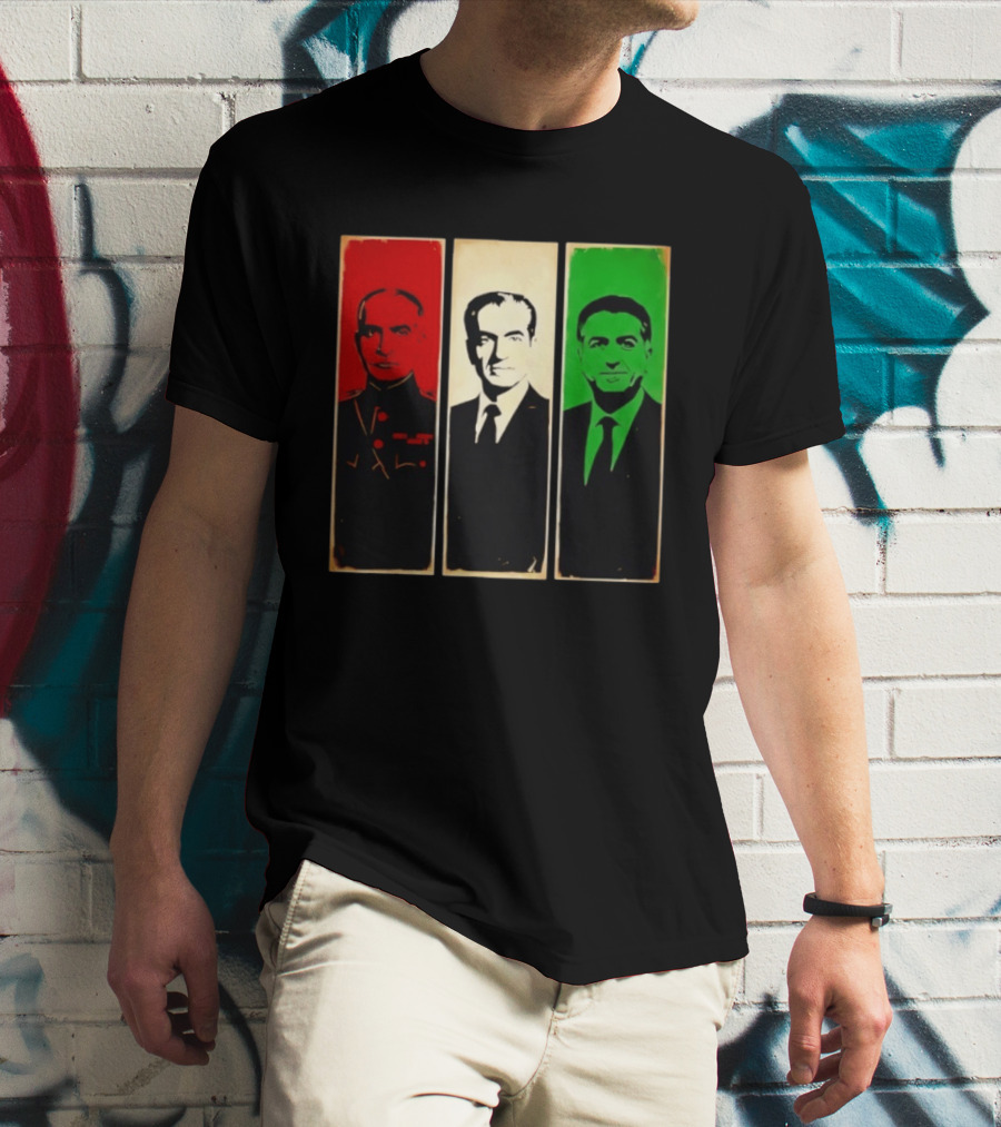 Pahlavi Kings Of Iran Reza Mohammad Reza Iran Flag T-Shirt