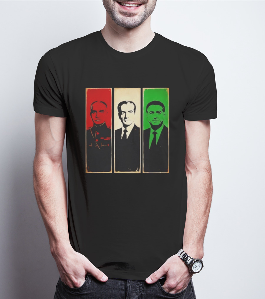 Pahlavi Kings Of Iran Reza Mohammad Reza Iran Flag T-Shirt