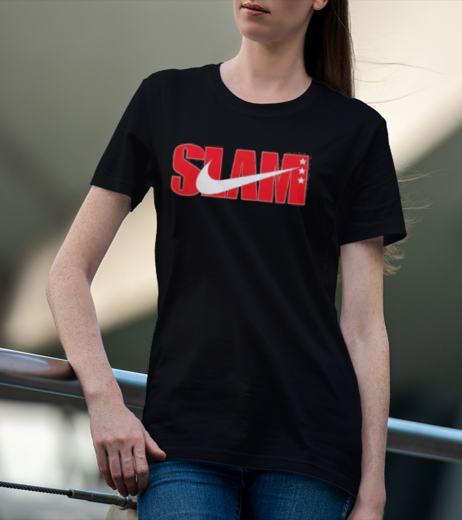 SLAM Nike Red White Collaboration Swoosh Stars T-Shirt