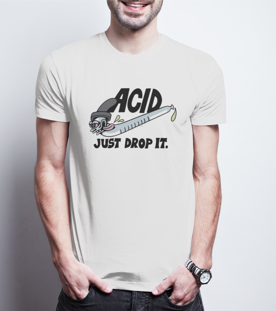 Acid Just Drop It Cartoon Worm T-Shirt