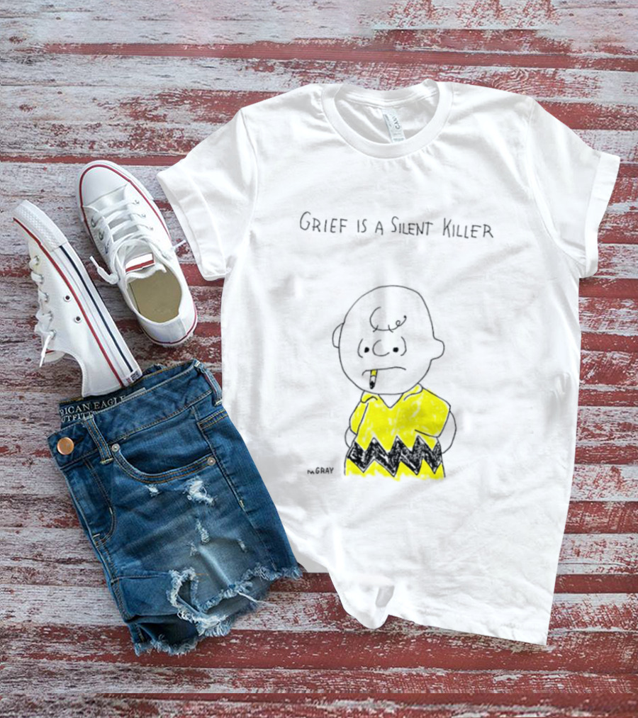Charlie Brown Grief Is A Silent Killer Peanuts Humor Comic Strip T-Shirt