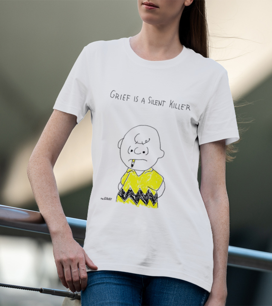 Charlie Brown Grief Is A Silent Killer Peanuts Humor Comic Strip T-Shirt