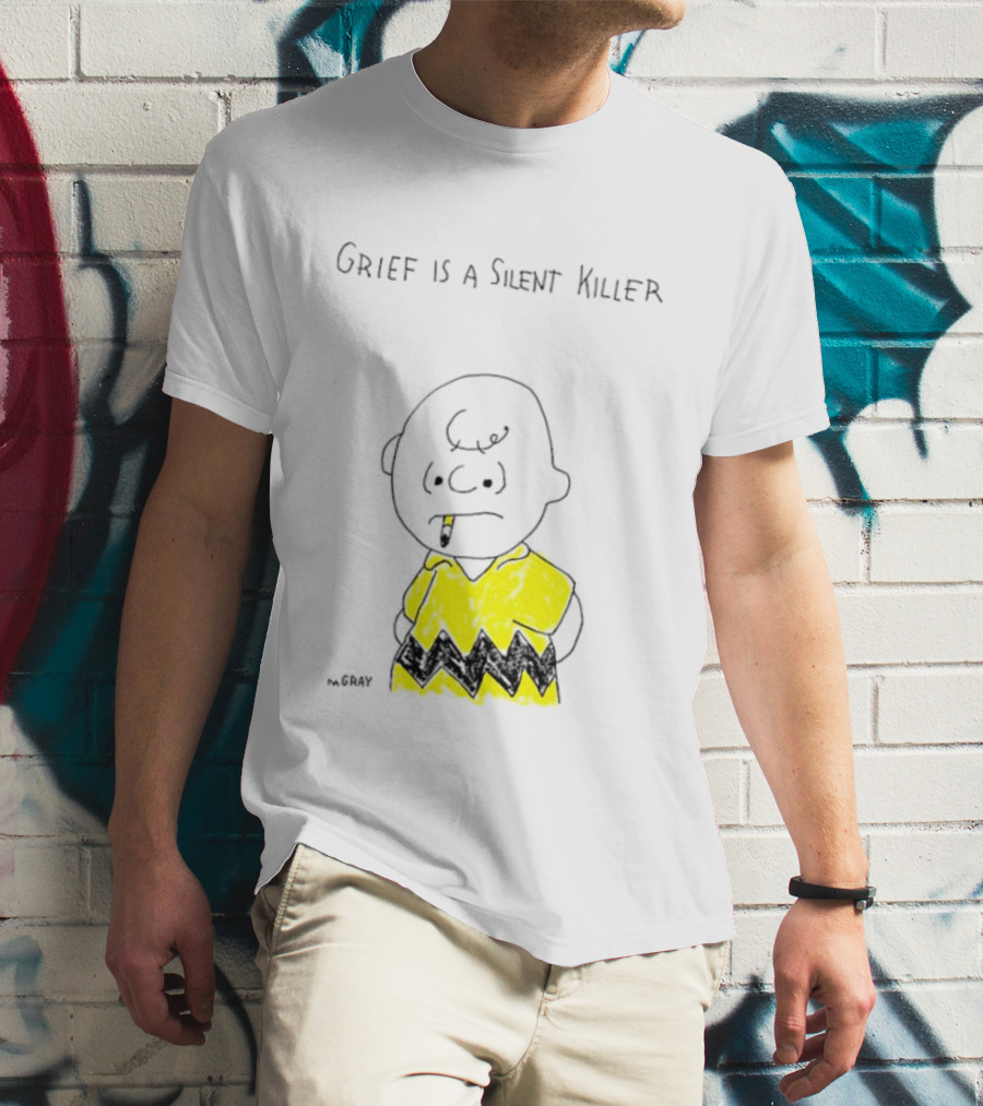 Charlie Brown Grief Is A Silent Killer Peanuts Humor Comic Strip T-Shirt