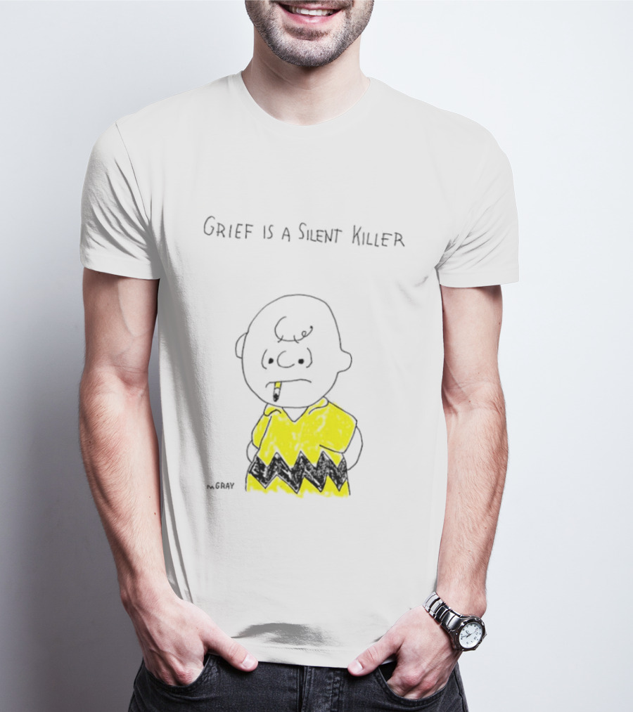 Charlie Brown Grief Is A Silent Killer Peanuts Humor Comic Strip T-Shirt