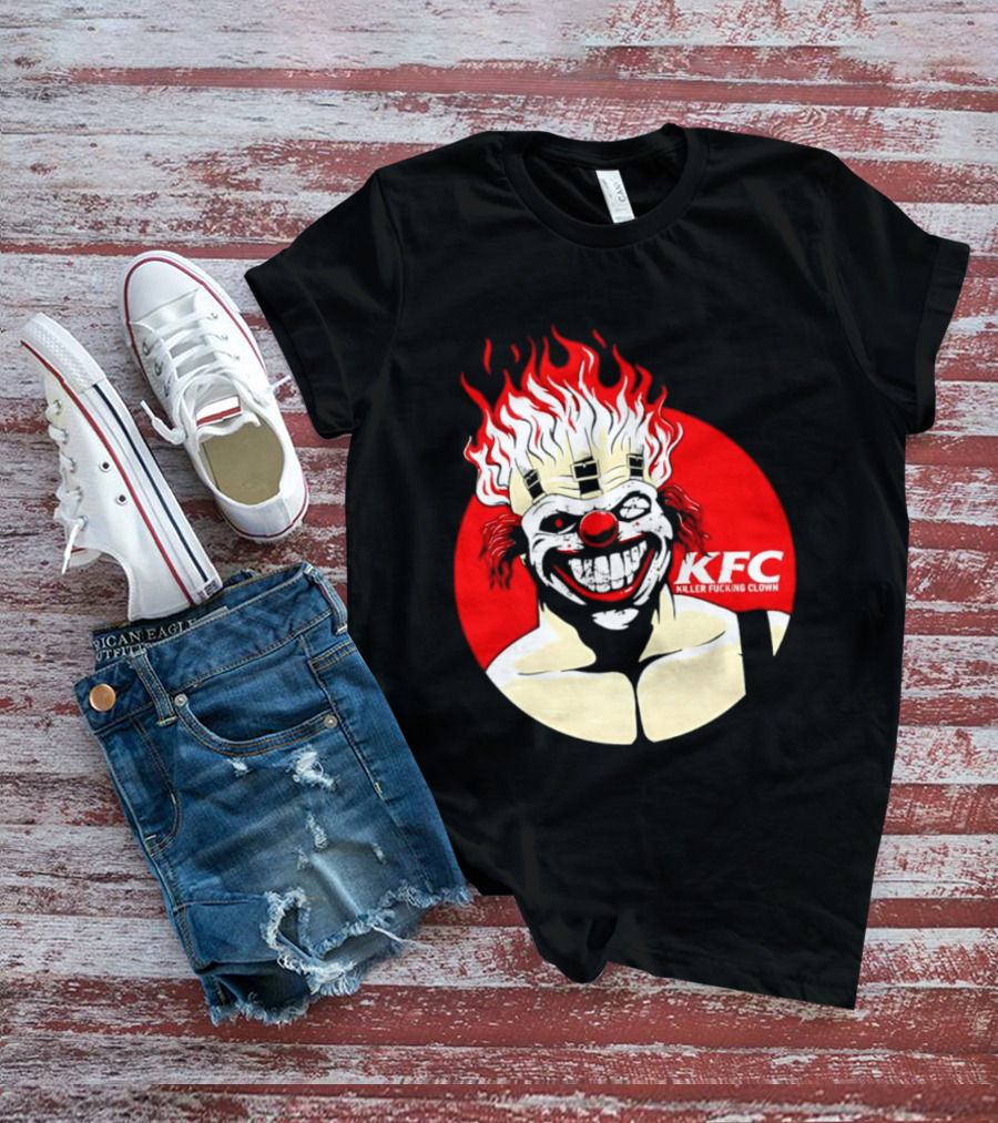KFC Killer Clown Flaming Hair Grinning Face T-Shirt