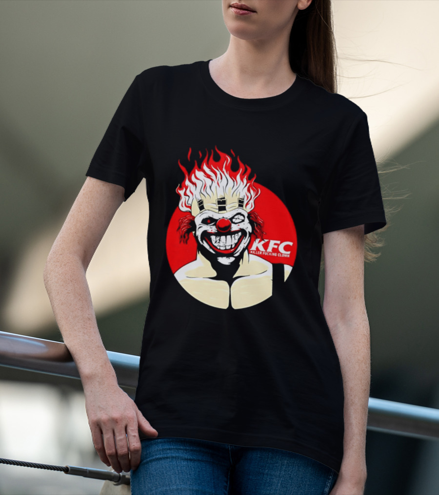 KFC Killer Clown Flaming Hair Grinning Face T-Shirt