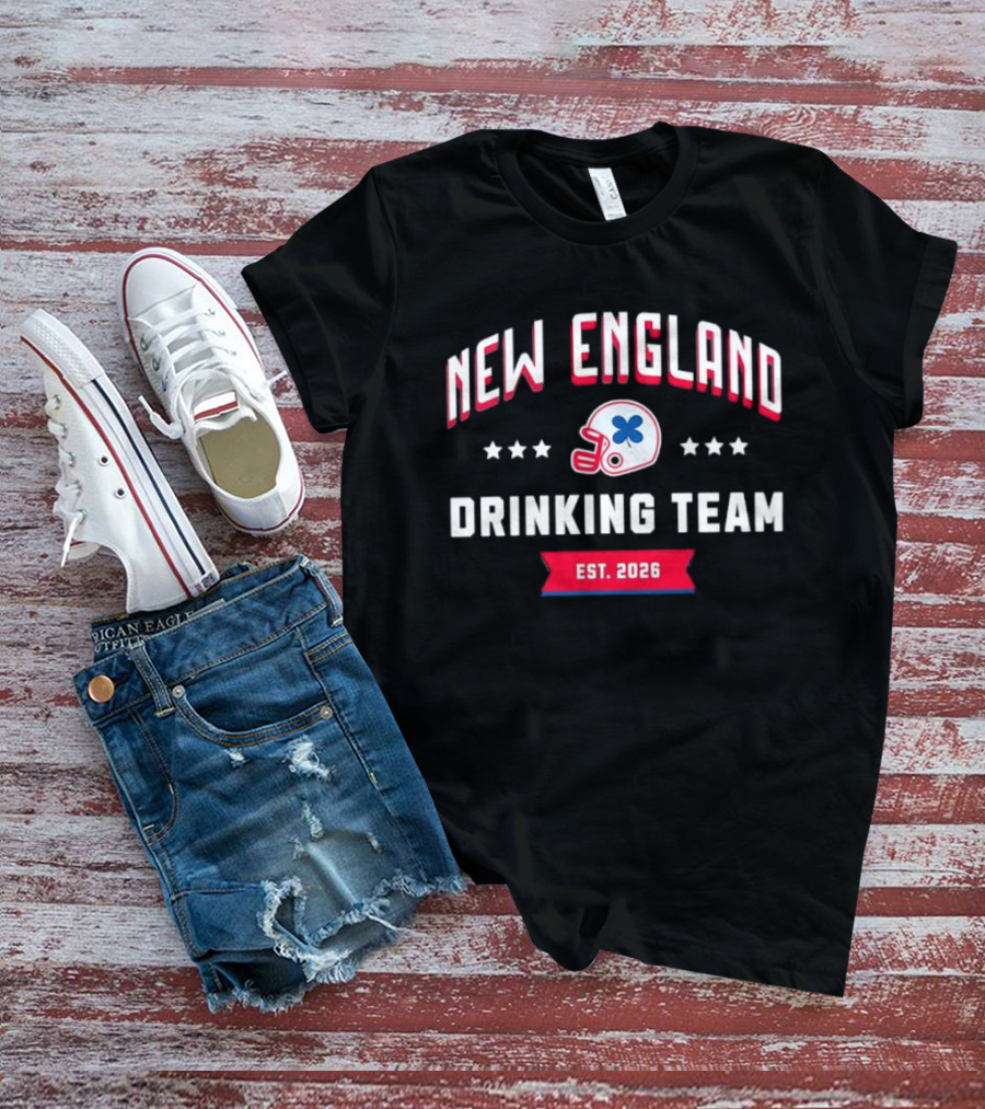 New England Drinking Team Est 2026 Football Helmet Four Stars T-Shirt