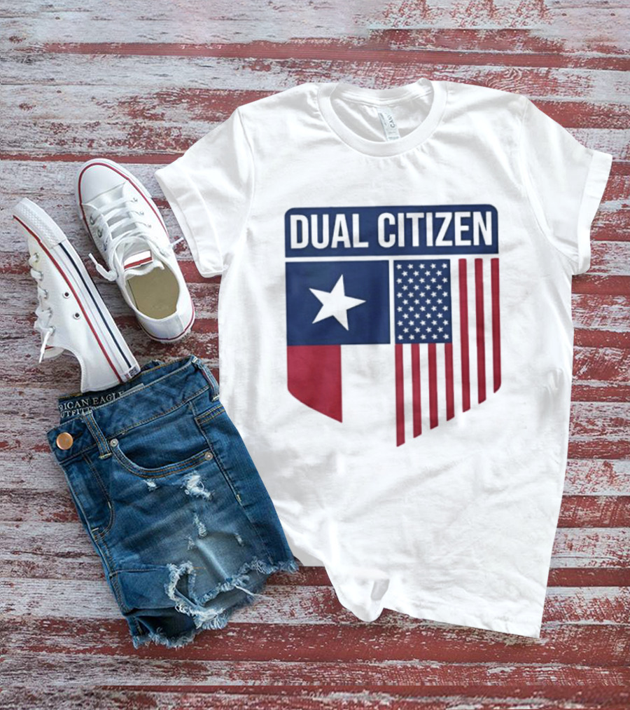 Texas Dual Citizen State Flag Star And Stripes T-Shirt
