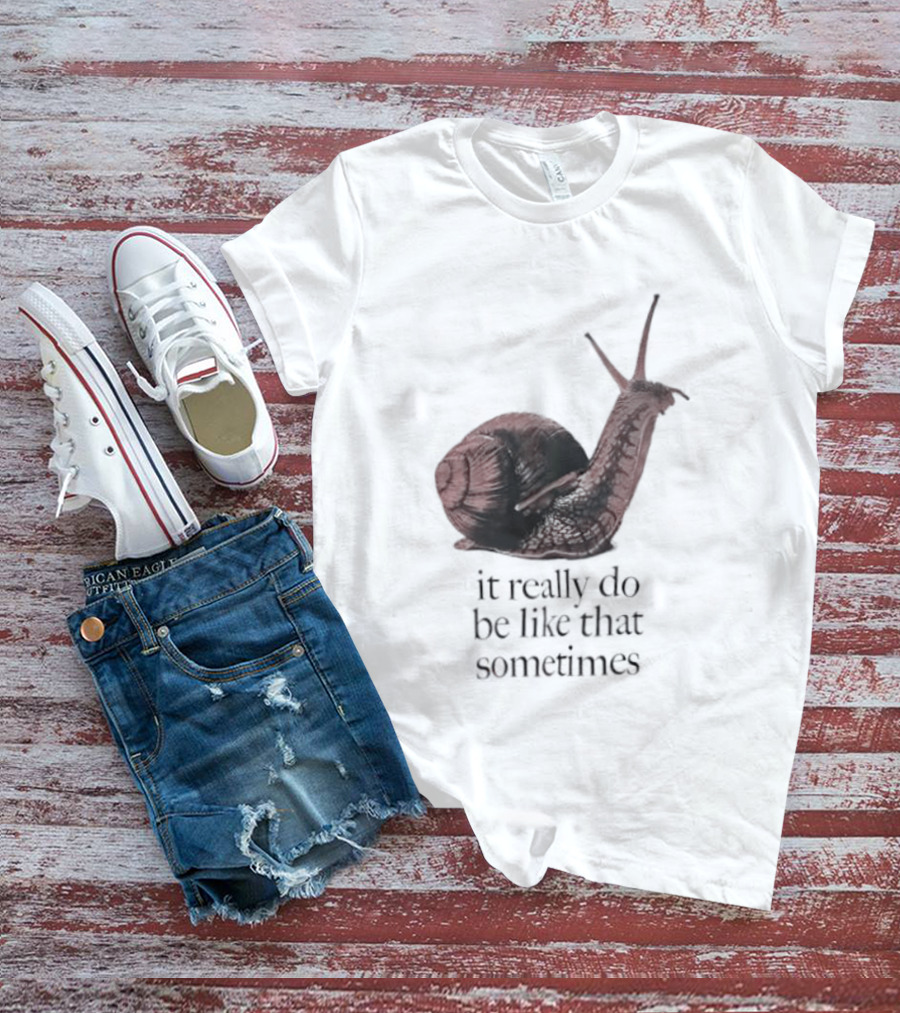 It Really Do Be Like That Sometimes Brown Garden Snail Mood T-Shirt
