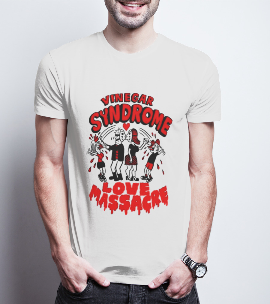 Vinegar Syndrome Love Massacre Retro Horror Comic T-Shirt