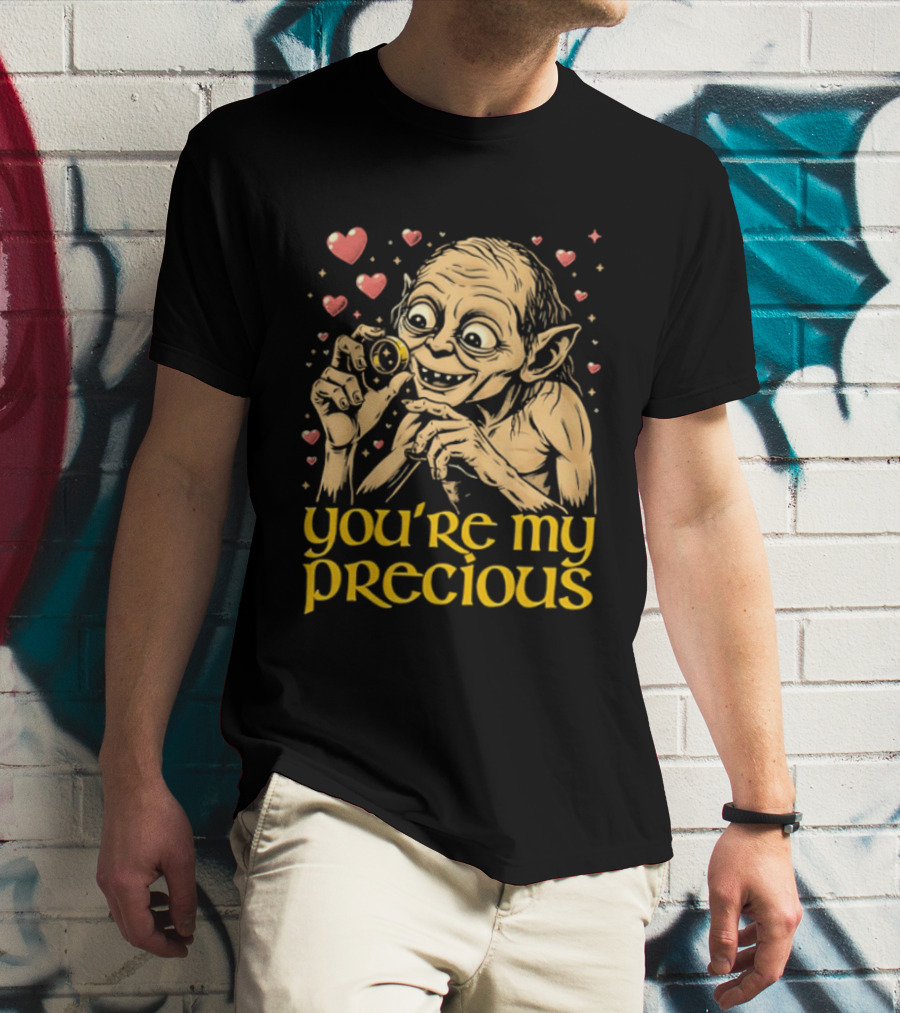 Gollum Holding Ring You're My Precious Hearts T-Shirt