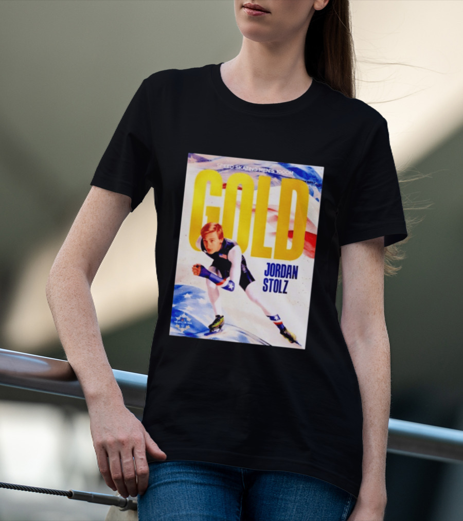 Speed Skating Men's 1000m Gold Jordan Stolz Milan Cortina 2026 T-Shirt