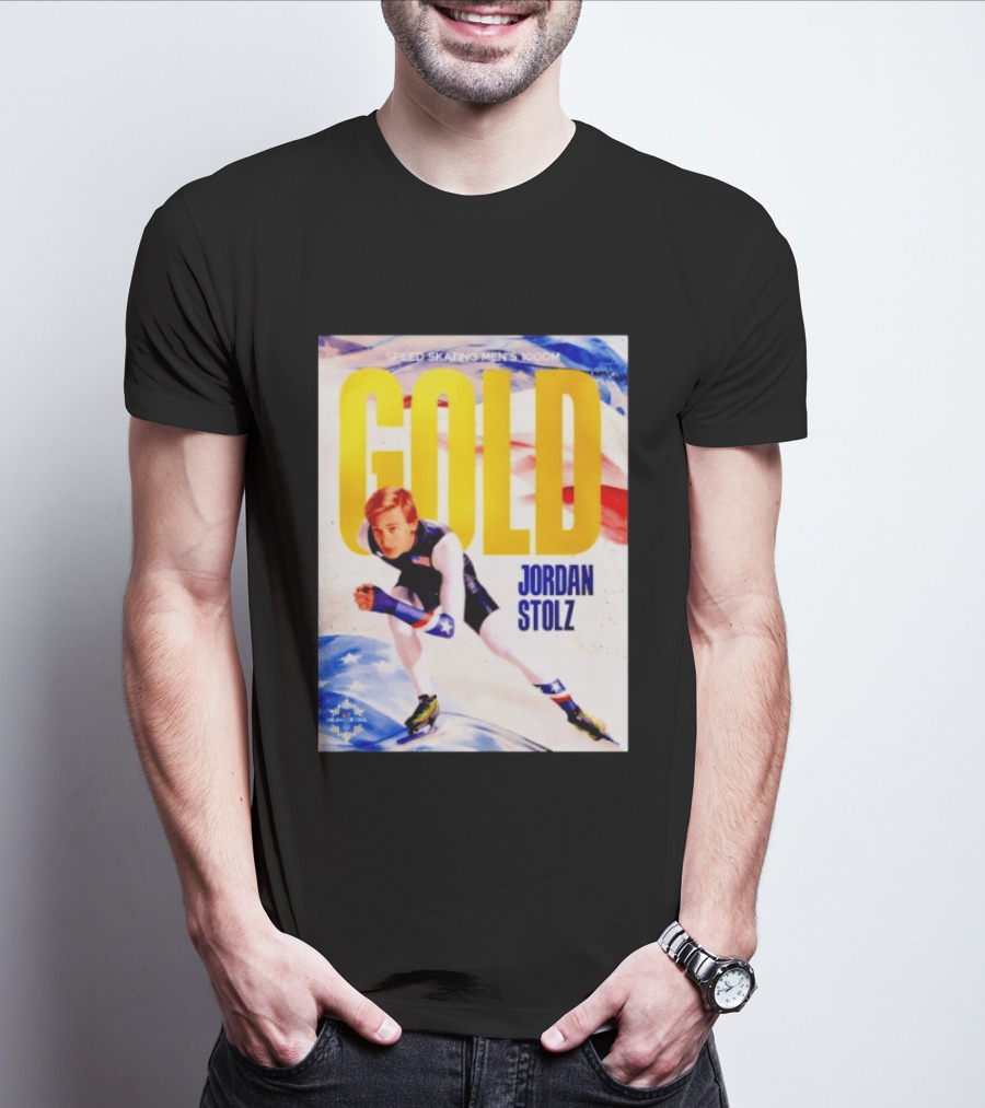 Speed Skating Men's 1000m Gold Jordan Stolz Milan Cortina 2026 T-Shirt