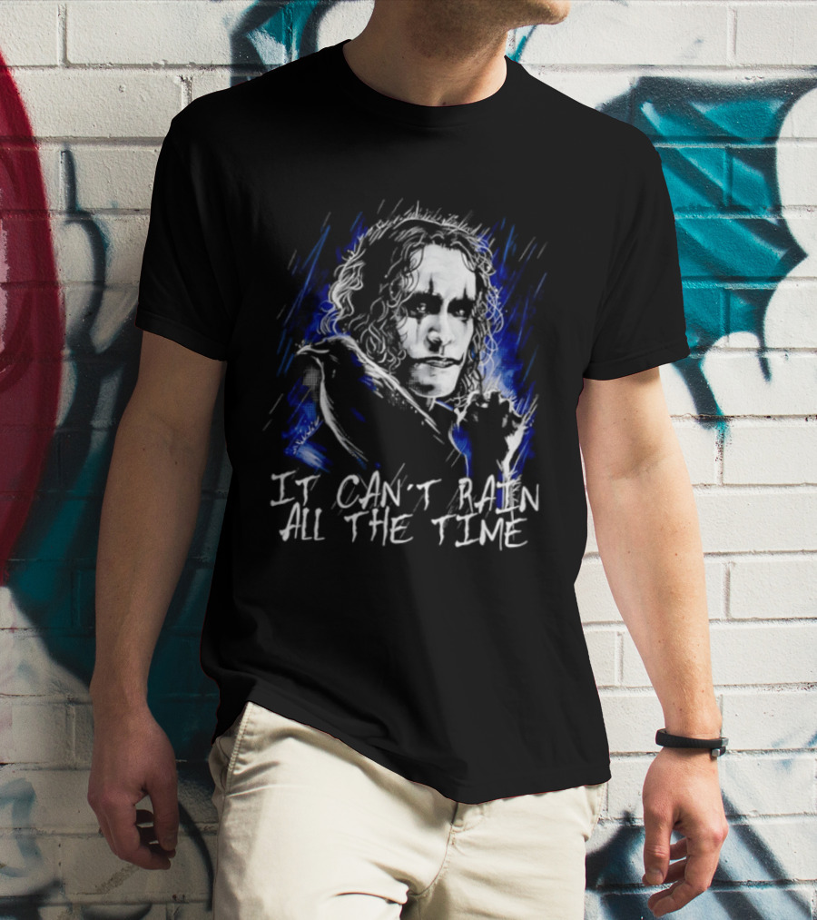 The Crow It Can't Rain All The Time Eric Draven Grunge Painting T-Shirt