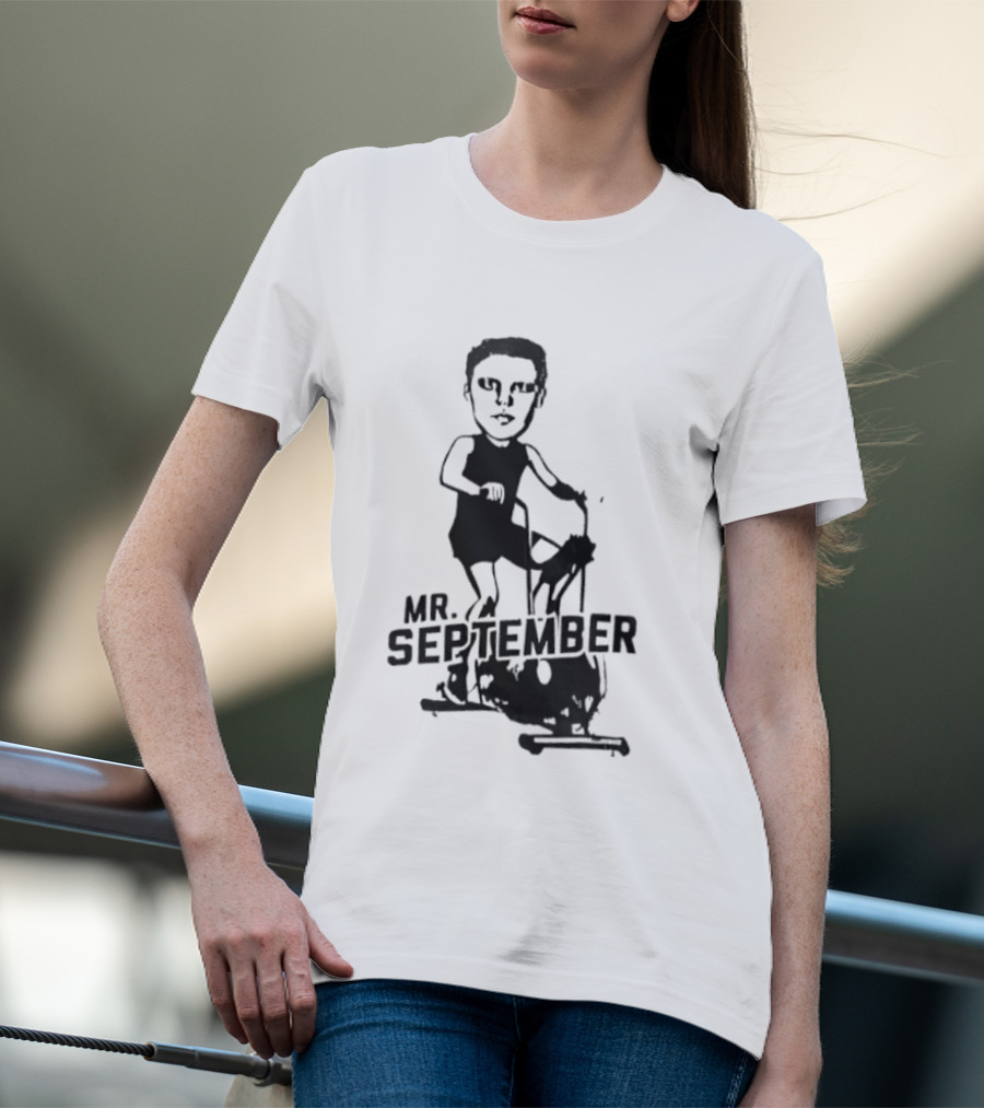 Mr September Stationary Bike Sketch T-Shirt