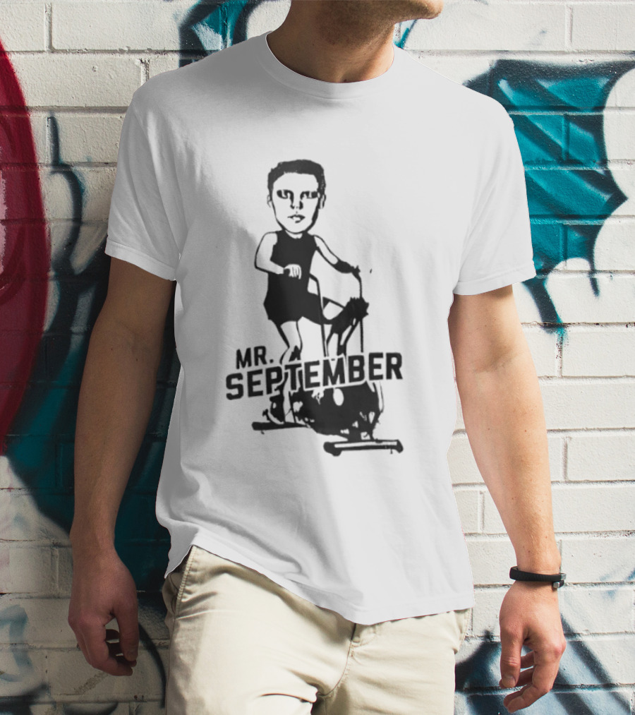 Mr September Stationary Bike Sketch T-Shirt