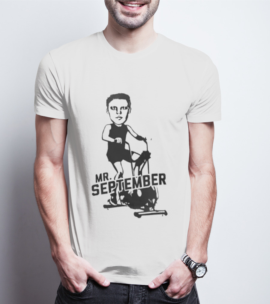 Mr September Stationary Bike Sketch T-Shirt