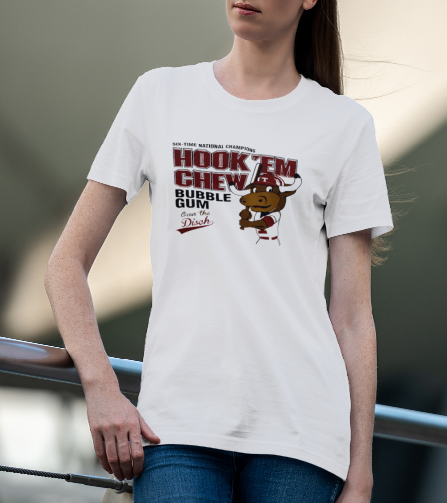 Texas Longhorns Hook 'Em Chew Bubble Gum Own The Disch Baseball T-Shirt