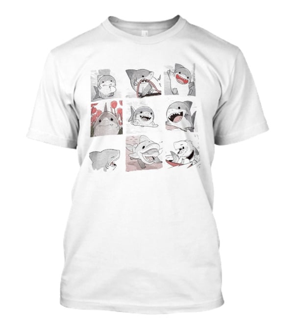Jeff The Land Shark Nine Panels With Cute Expressions T-Shirt