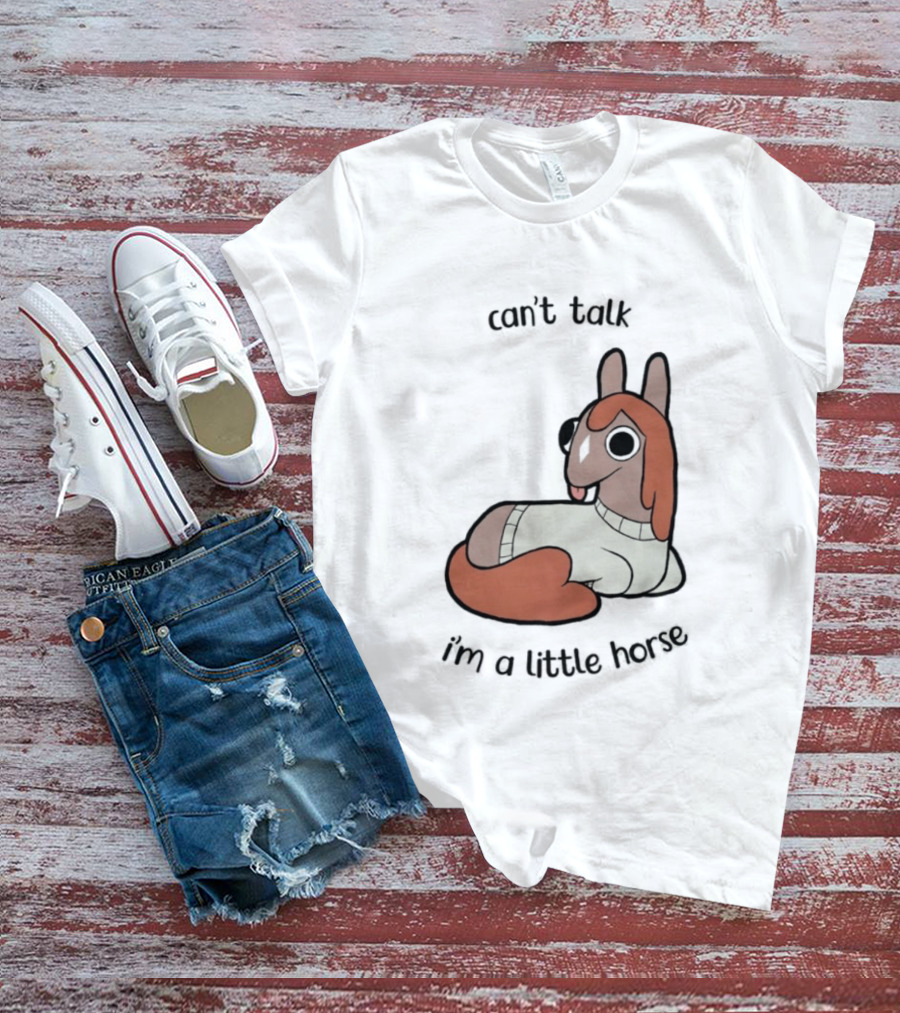Lucah Can't Talk I'm A Little Horse Cute Cartoon T-Shirt