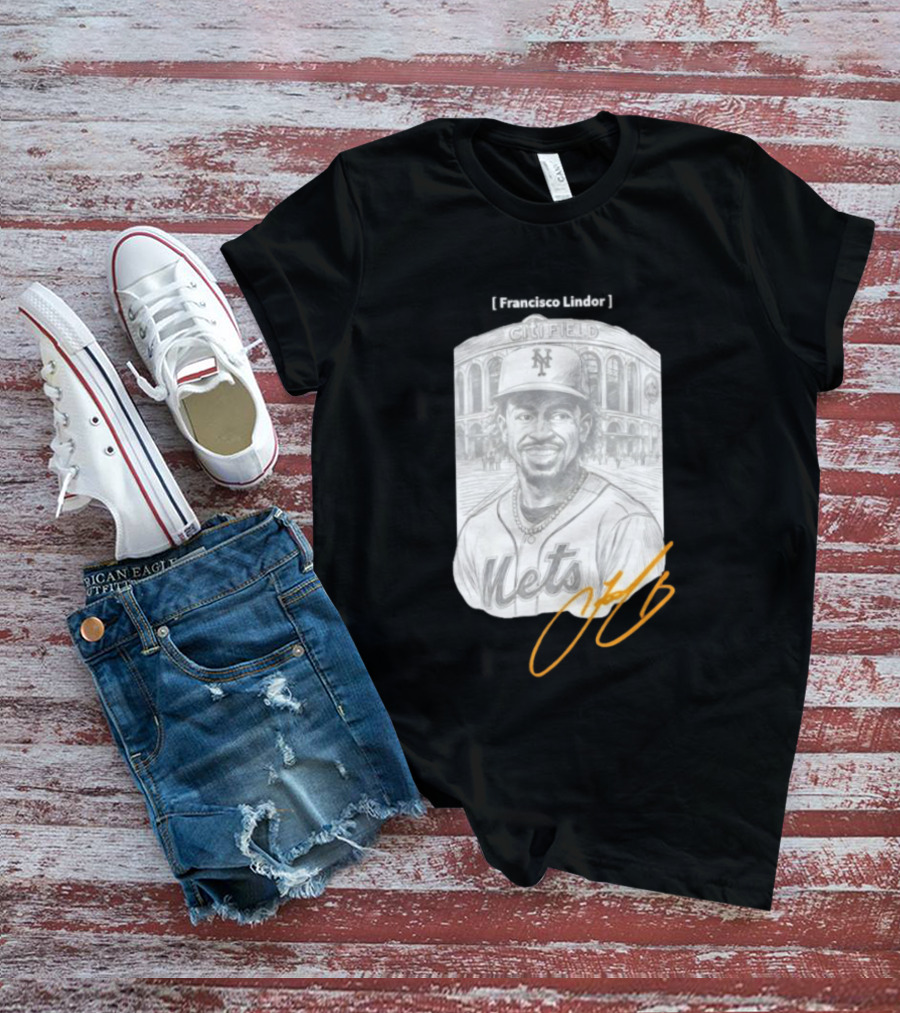Francisco Lindor New York Mets Citi Field Signature T-Shirt