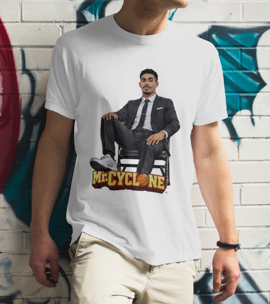 Mr Cyclone Tamin Lipsey In Suit On Chair Iowa State Cyclones T-Shirt