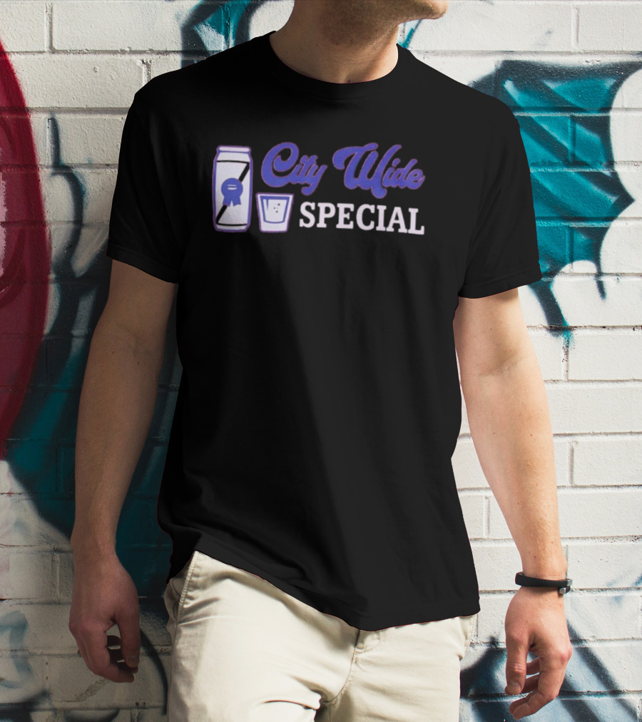 City Wide Special Philadelphia Phillies Beer Can And Shot T-Shirt