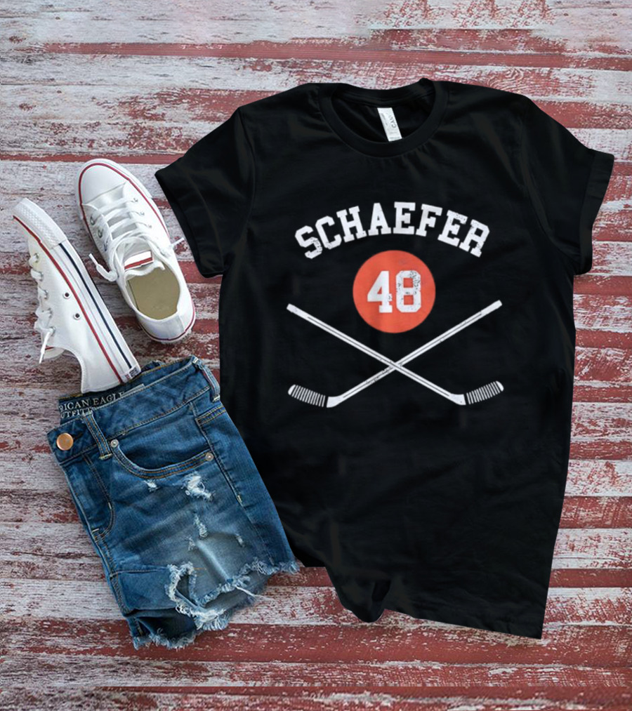 Schaefer 48 Hockey Sticks New York Islanders T-Shirt